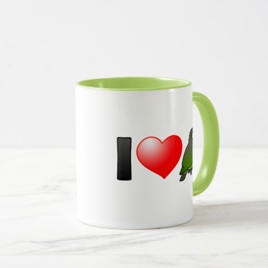 I Liebe-Brown-köpfige Papageien Tasse (VorderseiteRechts)