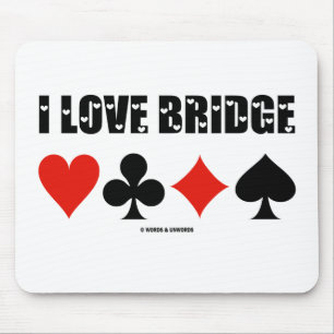 I Liebe-Brücke (vier Karten-Anzüge) Mousepad