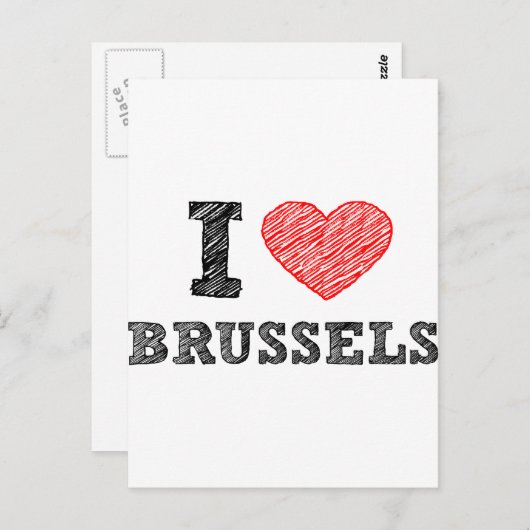 I Liebe Brüssel Postkarte (Vorne/Hinten)