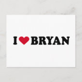I LIEBE BRYAN POSTKARTE (Vorderseite)