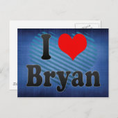 I Liebe Bryan, Staaten Postkarte (Vorne/Hinten)