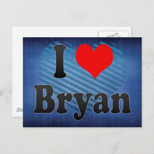 I Liebe Bryan, Staaten Postkarte (Vorne/Hinten)