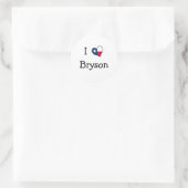 I Liebe Bryson Runder Aufkleber (Tasche)
