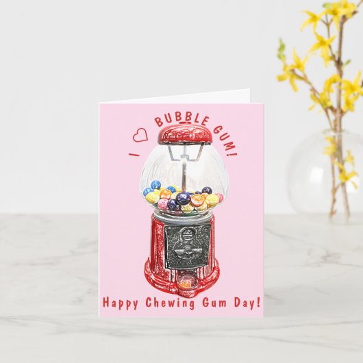 I Liebe Bubble Gum Karte (Gelbe Blume)