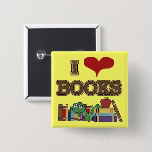 I Liebe-Bücher Button (Vorne & Hinten)