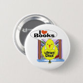 I Liebe Bücher Button (Vorne & Hinten)