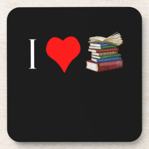 I Liebe Bücher für Leser Schriftsteller Bibliothek Getränkeuntersetzer