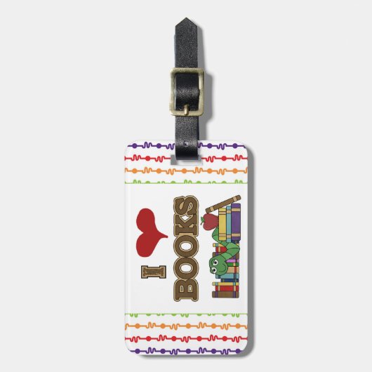 I Liebe-Bücher Gepäckanhänger (Vorderseite vertikal)