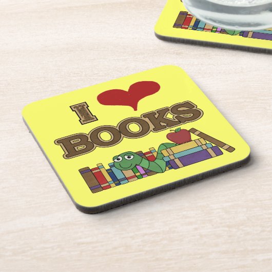 I Liebe-Bücher Getränkeuntersetzer (Linke Seite)