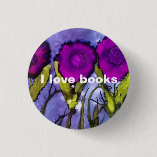 I Liebe-Bücher - heliotropischer Knopf Button