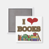 I Liebe-Bücher Magnet (Vorderseite/Rückseite)