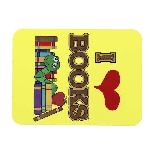 I Liebe-Bücher Magnet (Horizontal)