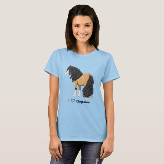 I Liebe Buckskin Sinti und Roma Vanner Entwurf Pfe T-Shirt (Vorne ganz)