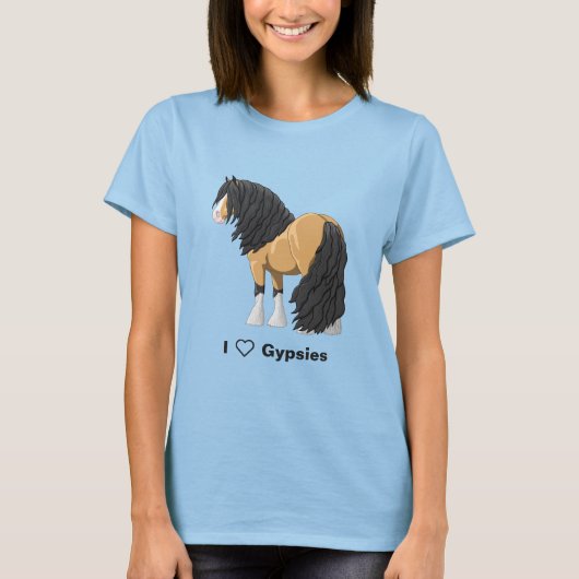 I Liebe Buckskin Sinti und Roma Vanner Entwurf Pfe T-Shirt (Vorderseite)