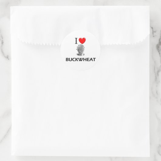 I Liebe Buckweizen Runder Aufkleber (Tasche)