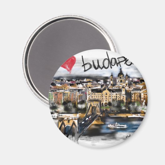 I Liebe Budapest Magnet (Vorderseite/Rückseite)