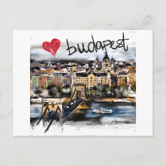 I Liebe Budapest Postkarte (Vorderseite)