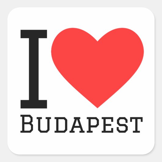 I Liebe Budapest Quadratischer Aufkleber (Vorderseite)