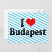 I Liebe Budapest, Ungarn Postkarte (Vorne/Hinten)