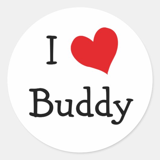 I Liebe Buddy Runder Aufkleber (Vorderseite)