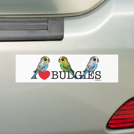 I Liebe Budgies Autoaufkleber (Auf Auto)
