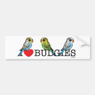 I Liebe Budgies Autoaufkleber