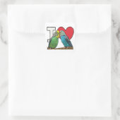 I Liebe Budgies Quadratischer Aufkleber (Tasche)