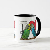 I Liebe Budgies Tasse (VorderseiteRechts)
