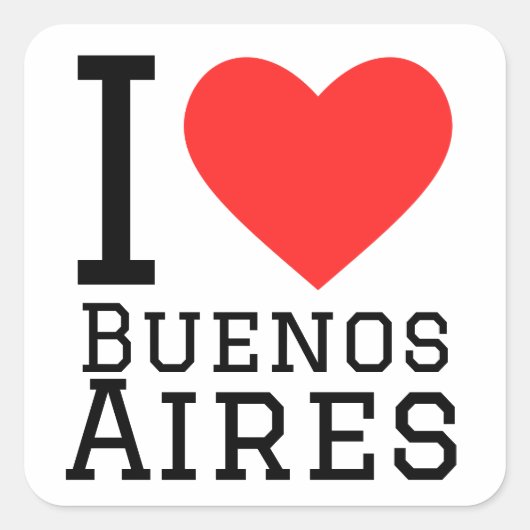I Liebe Buenos Aires Quadratischer Aufkleber (Vorderseite)