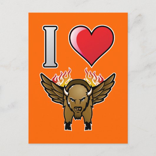 I Liebe Buffalo Wings Postkarte (Vorderseite)
