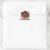 I Liebe Buffalos Runder Aufkleber (Tasche)