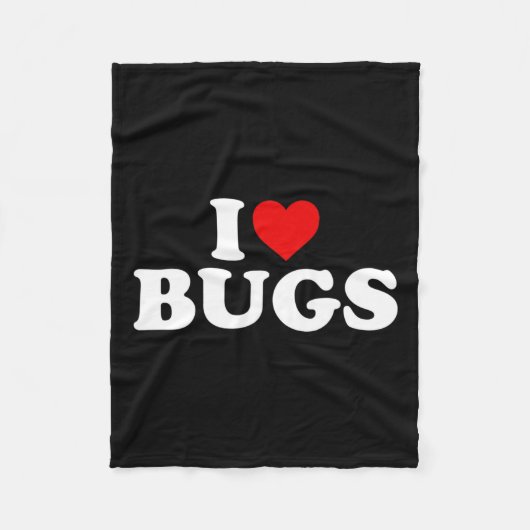I Liebe Bugs - Herz Fleecedecke (Vorderseite)