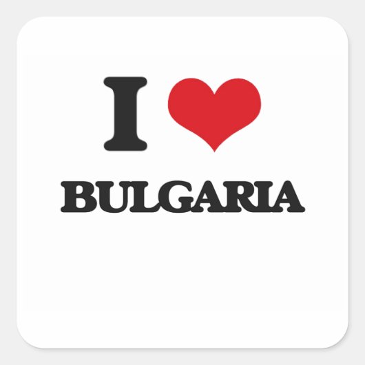I Liebe Bulgarien Quadratischer Aufkleber (Vorderseite)