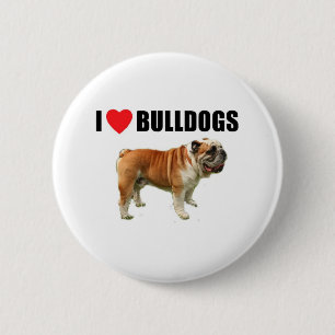 I Liebe-Bulldoggen Button