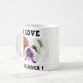 I Liebe Bulldogs Kaffeetasse (Vorderseite Links)