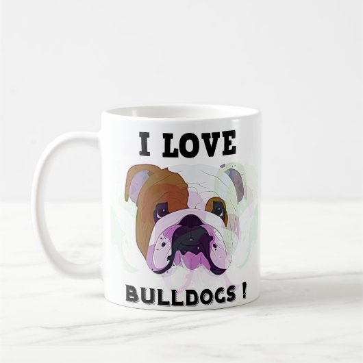 I Liebe Bulldogs Kaffeetasse (Links)