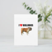 I Liebe Bulldogs Postkarte (Stehend Vorderseite)