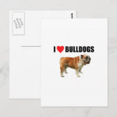 I Liebe Bulldogs Postkarte (Vorne/Hinten)