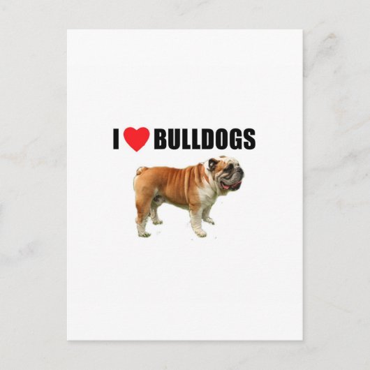 I Liebe Bulldogs Postkarte (Vorderseite)