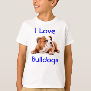 I Liebe Bulldogs Tee Shirt (auch Fits Jungs)