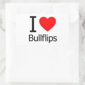 I Liebe Bullflips Rechteckiger Aufkleber (Tasche)