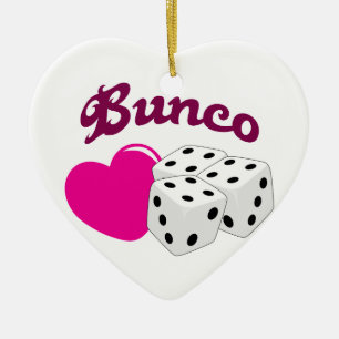 I Liebe Bunco Keramik Ornament