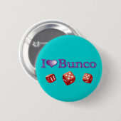 I Liebe Bunco mit roten Würfeln Button (Vorne & Hinten)