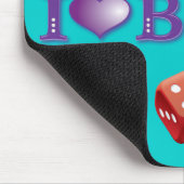 I Liebe Bunco mit roten Würfeln Mousepad (Ecke)