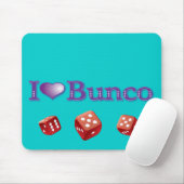 I Liebe Bunco mit roten Würfeln Mousepad (Mit Mouse)
