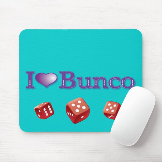 I Liebe Bunco mit roten Würfeln Mousepad (Mit Mouse)