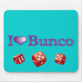 I Liebe Bunco mit roten Würfeln Mousepad (Vorne)
