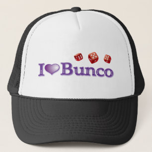 I Liebe Bunco mit roten Würfeln Truckerkappe