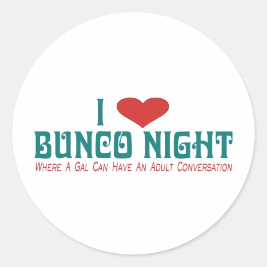 i Liebe bunco night Runder Aufkleber (Vorderseite)