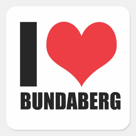 I Liebe Bundaberg Quadratischer Aufkleber (Vorderseite)